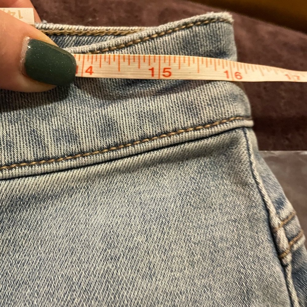 NEW prAna Gram Denim Organic Cotton Jean Short Button Fly Vintage Style Sz 14 32 - Picture 11 of 16